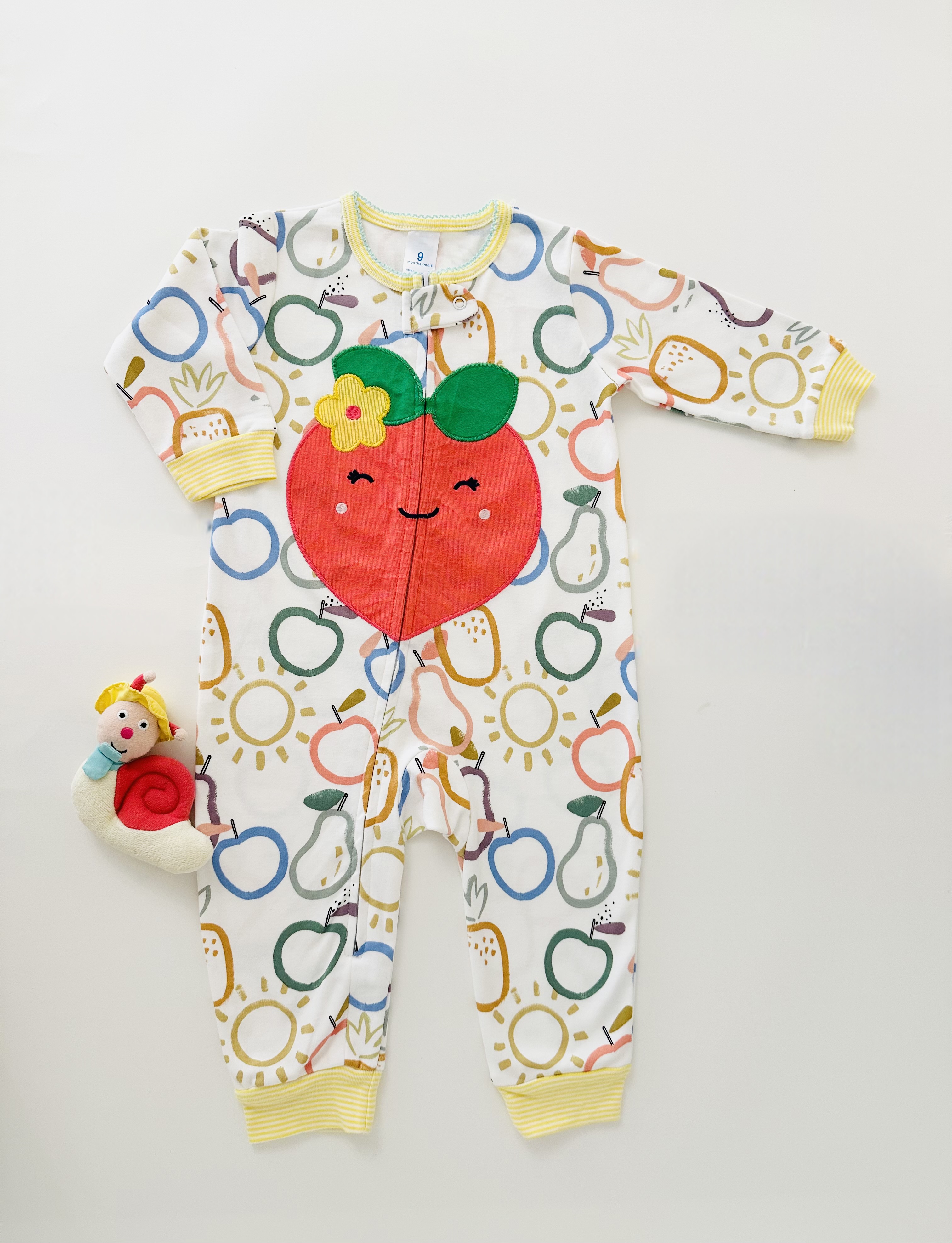 سفید با طرح هلو دخترانه